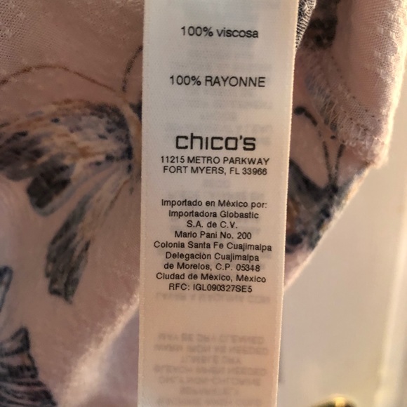 Chico's Butterfly Print Blouse - Purple and Blue - Picture 3 of 3